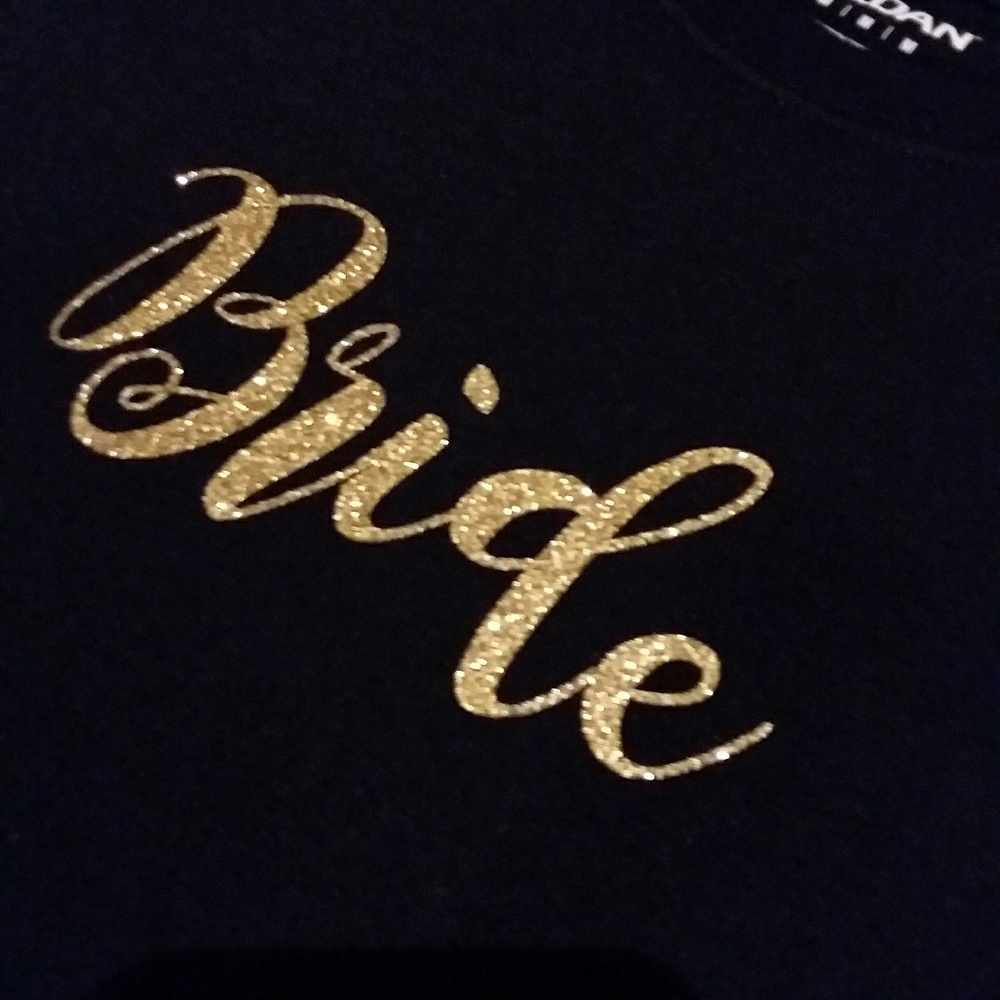 Bride & Bridesmaid Bling Glitter Vinyl Transfer